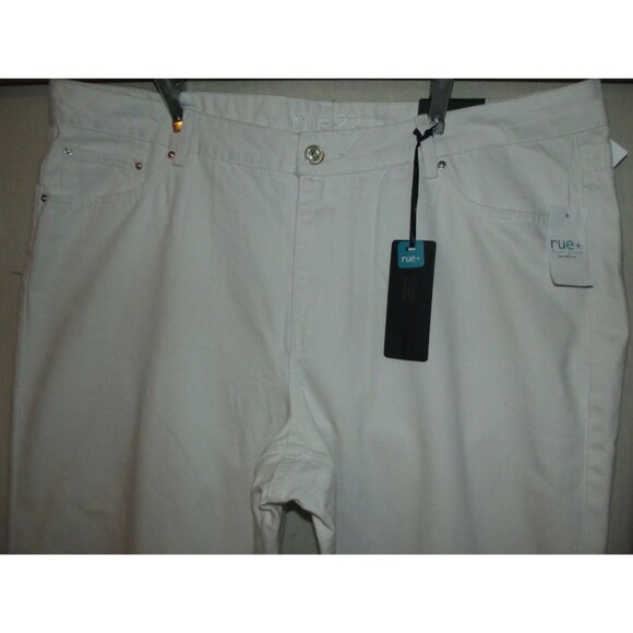 RUE21 Jeans Womens Plus Size 18 White High Rise Ankle Straight 100% Cotton - Picture 2 of 12